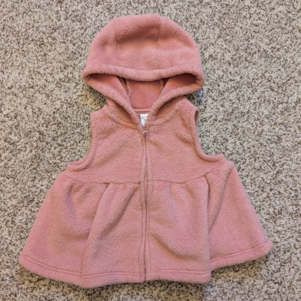 Just One You Pink Fleece Hooded Vest 12m